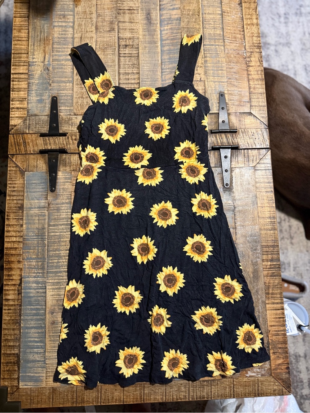 SO Black Sunflower Print Sundress